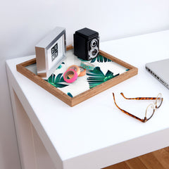 83 Oranges Banana Leaf Crush Square Tray