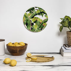 83 Oranges Banana Leaf Salad Cutting Board Round