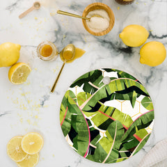 83 Oranges Banana Leaf Salad Cutting Board Round