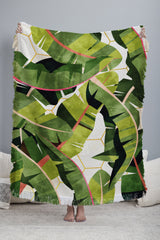 83 Oranges Banana Leaf Salad Throw Blanket