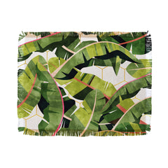 83 Oranges Banana Leaf Salad Throw Blanket