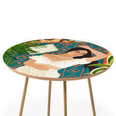 83 Oranges Beach Read Sleep Repeat Round Side Table