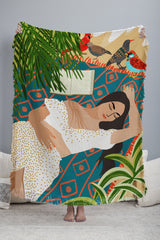 83 Oranges Beach Read Sleep Repeat Throw Blanket
