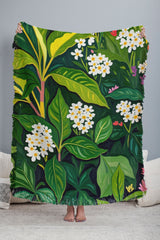 83 Oranges Beneath The Jungle Canopy Throw Blanket