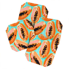 83 Oranges Big Papaya Watercolor Painting Coaster Set