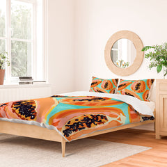 83 Oranges Big Papaya Watercolor Painting Duvet Cover
