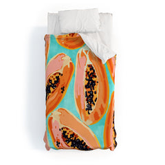83 Oranges Big Papaya Watercolor Painting Duvet Cover