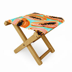 83 Oranges Big Papaya Watercolor Painting Folding Stool