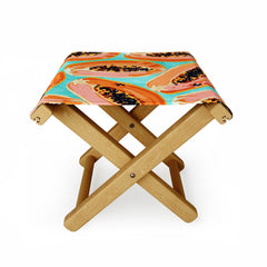 83 Oranges Big Papaya Watercolor Painting Folding Stool