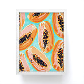 83 Oranges Big Papaya Watercolor Painting Framed Mini Art Print