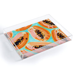 83 Oranges Big Papaya Watercolor Painting Acrylic Tray