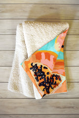 83 Oranges Big Papaya Watercolor Painting Fleece Throw Blanket