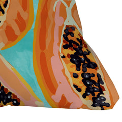 83 Oranges Big Papaya Watercolor Painting Outdoor Throw Pillow