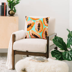 83 Oranges Big Papaya Watercolor Painting Throw Pillow