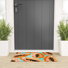 83 Oranges Big Papaya Watercolor Painting Welcome Mat