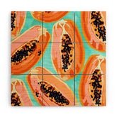 83 Oranges Big Papaya Watercolor Painting Wood Wall Mural