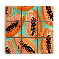 83 Oranges Big Papaya Watercolor Painting Wood Wall Mural