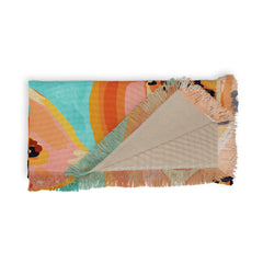 83 Oranges Big Papaya Watercolor Painting Throw Blanket