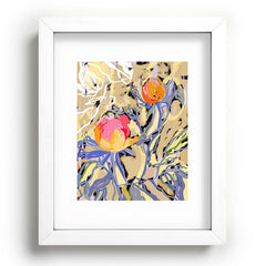 83 Oranges Blooms in The Butter Forest Recessed Framing Rectangle