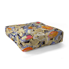 83 Oranges Blooms in The Butter Forest Floor Pillow Square