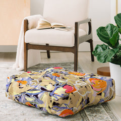 83 Oranges Blooms in The Butter Forest Floor Pillow Square