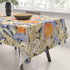 83 Oranges Blooms in The Butter Forest Tablecloth