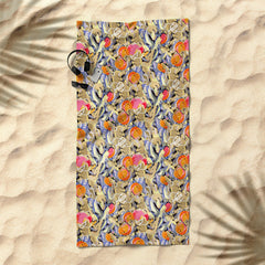 83 Oranges Blooms in The Butter Forest Beach Towel