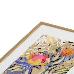 83 Oranges Blooms in The Butter Forest Metal Framed Art Print