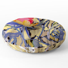 83 Oranges Blooms in The Butter Forest Floor Pillow Round