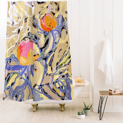 83 Oranges Blooms in The Butter Forest Shower Curtain
