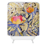 83 Oranges Blooms in The Butter Forest Shower Curtain