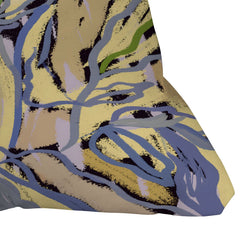 83 Oranges Blooms in The Butter Forest Throw Pillow