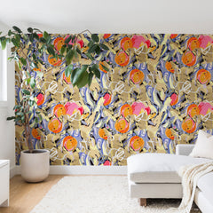 83 Oranges Blooms in The Butter Forest Wall Mural