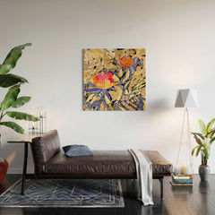 83 Oranges Blooms in The Butter Forest Wood Wall Mural