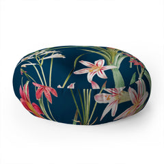 83 Oranges Blossom Botanical Floor Pillow Round