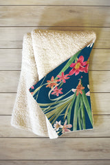 83 Oranges Blossom Botanical Fleece Throw Blanket