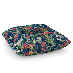 83 Oranges Blossom Botanical Floor Pillow Square