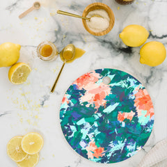 83 Oranges Blossomed Garden Cutting Board Round