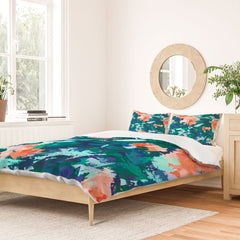 83 Oranges Blossomed Garden Duvet Cover