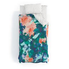 83 Oranges Blossomed Garden Duvet Cover