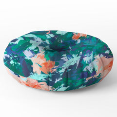 83 Oranges Blossomed Garden Floor Pillow Round