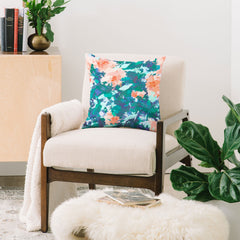 83 Oranges Blossomed Garden Throw Pillow