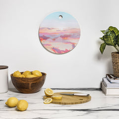 83 Oranges Blush Clouds Cutting Board Round
