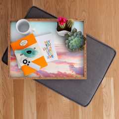 83 Oranges Blush Clouds Rectangular Tray