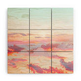 83 Oranges Blush Clouds Wood Wall Mural