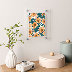 83 Oranges Blush Sunflowers Floating Acrylic Print