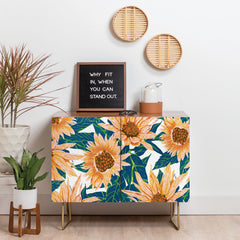83 Oranges Blush Sunflowers Credenza