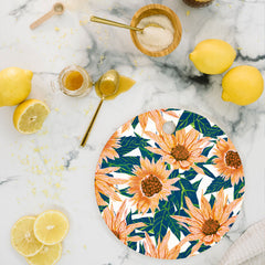 83 Oranges Blush Sunflowers Cutting Board Round