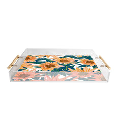 83 Oranges Blush Sunflowers Acrylic Tray