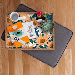 83 Oranges Blush Sunflowers Rectangular Tray